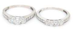 14kt White gold 1.60ctw diamond bridal set