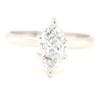 14kt White gold 1.11ct marquise diamond solitare engagement ring