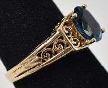 Lovely London Blue Topaz Ring in 14K Yellow Gold