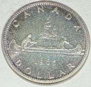 1965 Small Beed Point Canada BU  Silver Dollar