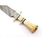 Handmade Camel Bone & Brass Handle Damascus Knife