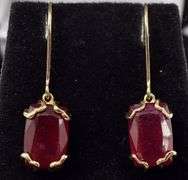 Darling 10K Yellow Gold Ruby Gemstone Dangle Earrings