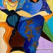 Waiting by Tarkay (1935-2012)