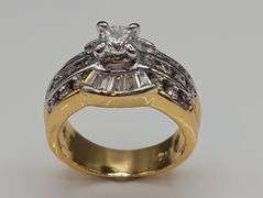 Dazzling 14 Kt Yellow Gold Plated 3 Ctw Lab Simulated Diamond Ring