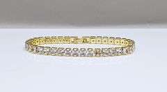 Stunning 14 Kt Yellow Gold Plated Simulated Diamond Tennis Bracelet