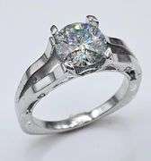 Sparkling 3.5 Ct VVs1 white F-G Lab Simulated Diamond Ring
