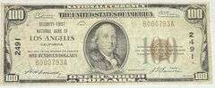 $100 Security First Natl Bank LA Ca National