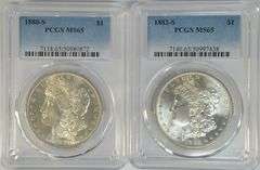 2 Diff. Superb Gem BU PCGS MS65 graded 'S' Mints