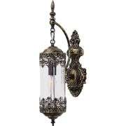 Gothic Glass Wall Sconce with Brush Gold Finish
