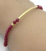 Gold plated ruby beaded bracelet