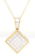 Gorgeous 18kt YG Invisible Set Diamond Pendant