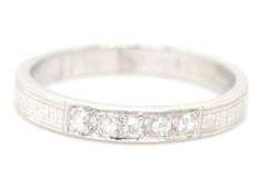 Antique engraved single cut diamond accent ring