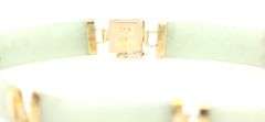 14kt Yellow gold Green Jade station bracelet
