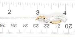 10kt White gold 0.50ctw baguette two tone bar pendant on chain