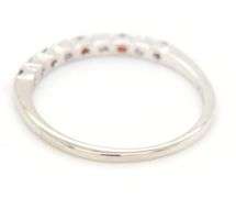 14kt White gold Garnet and diamond band