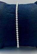 14K White Gold Tennis Lab Diamond Bracelet