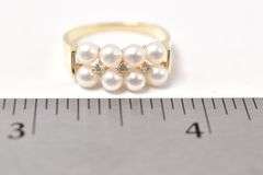 Pretty 14k Yellow Gold Pearl and Diamond Ring