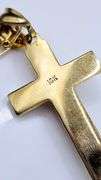 18 Kt Plated Rose Gold and Yellow Gold. Two Tone Rose Gold and Yellow Gold Jesus Cross Pendant Neckl