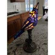 Tiffany Style Stained Glass Blue Bird Lamp