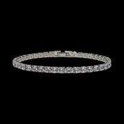 14 Kt White Gold Plated 5.75 Ctw Lab Simulated Diamond Tennis Bracelet
