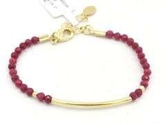 Gold plated ruby beaded bracelet