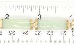 14kt Yellow gold Green Jade station bracelet