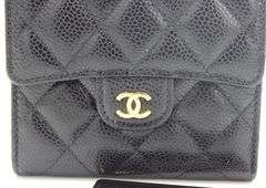 Chanel Small Classic Flap Caviar Blk Wallet