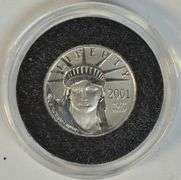 Superb Gem BU 2001 $10 pure Platinum Eagle in custom holder.