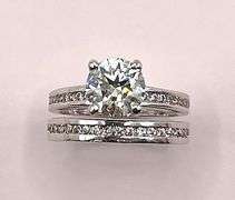 Large 3.7 Ct  VVs1 Lab Simulated Diamond 2 Band Engagement  Ring Set
