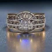 Dazzling 14 Kt Yellow Gold Plated 3 Ctw Lab Simulated Diamond Ring