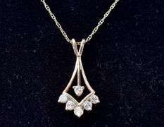 Superb 14k Yellow Gold Diamond Pendant Necklace