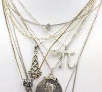Group lot of 9 Vintage 925 sterling silver necklaces