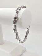 Beautiful 14 Kt  White Gold Plated Tennis Bracelet