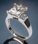 Huge 5 Ct VVS1 Princess Cut Lab Simulated Diamond Ring