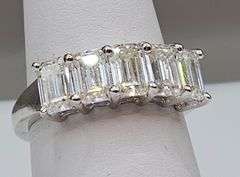 Sparkling 14 Kt White Gold Plate 5.07 Ct VVs1 E-F Simulated Diamond Ring