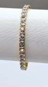Stunning 14 Kt Yellow Gold Plated Simulated Diamond Tennis Bracelet