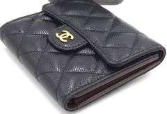 Chanel Small Classic Flap Caviar Blk Wallet
