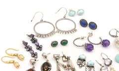 Group lot of vintage 925 sterling silver earrings