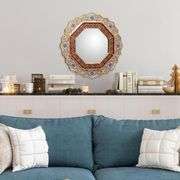Peruvian Reverse-Painted Glass Mirror