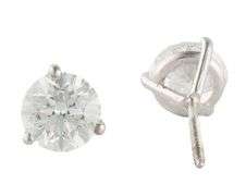 1.94ctw Round Diamond Solitaire Stud Earrings in 14K
