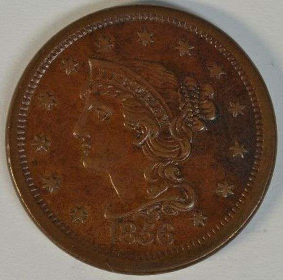 Needle-sharp 1856 Braided Hair Large Cent in AU