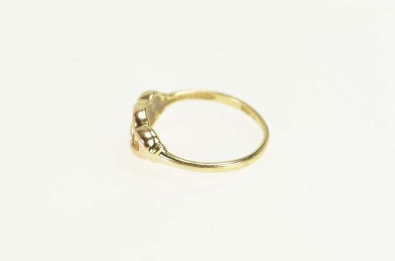 10K Yellow Gold Interlocking Heart Love Symbol Bond Ring