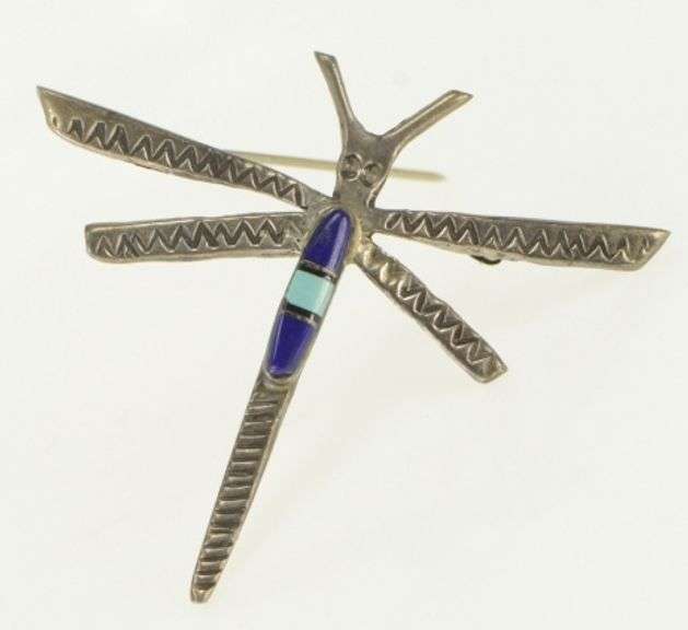 Sterling Silver Arnold Maloney Dragonfly Navajo Pin/Brooch