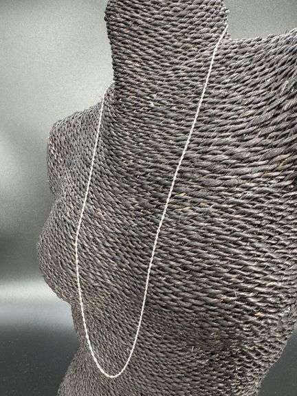 10k White Gold Solid Singapore Rope Link Chain 1.1mm Necklace 24"