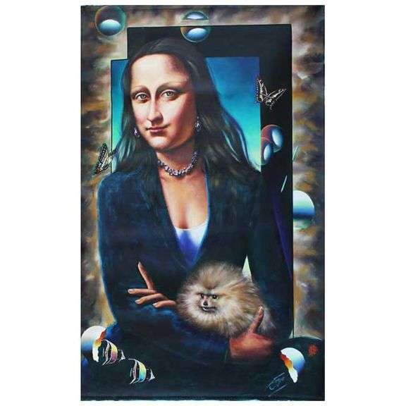 Mona Lisa with Dog by Ferjo