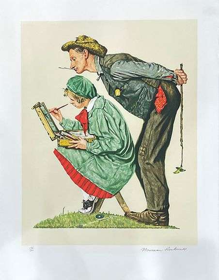Highly Collectible Norman Rockwell Hand Signed Color Lithograph