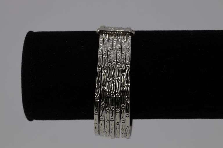 .925 Sterling Silver 7 Day Baby Bangle Bracelet Inside Diameter 50mm