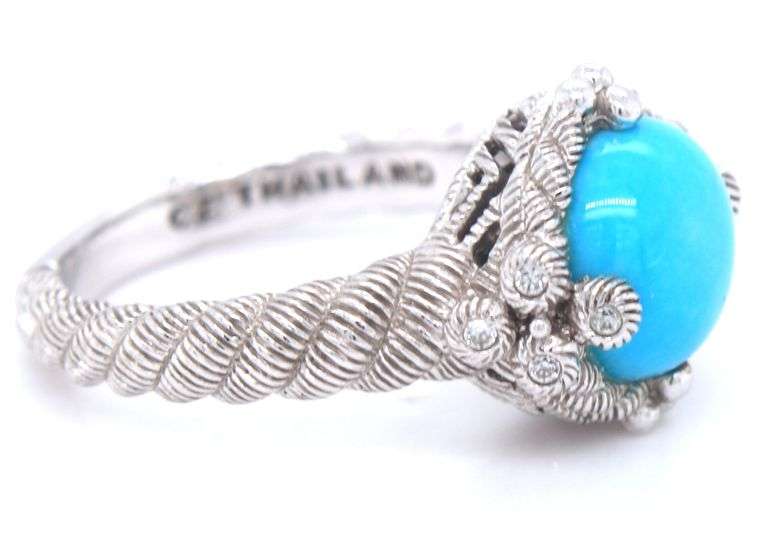 925 Sterling silver Judith Ripka turquoise ring