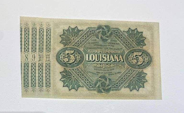 1879 Series State of Louisiana $5 Baby Bond