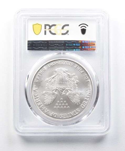 MS69 2001 American Silver Eagle PCGS Smoky Purple Peripheral Toning